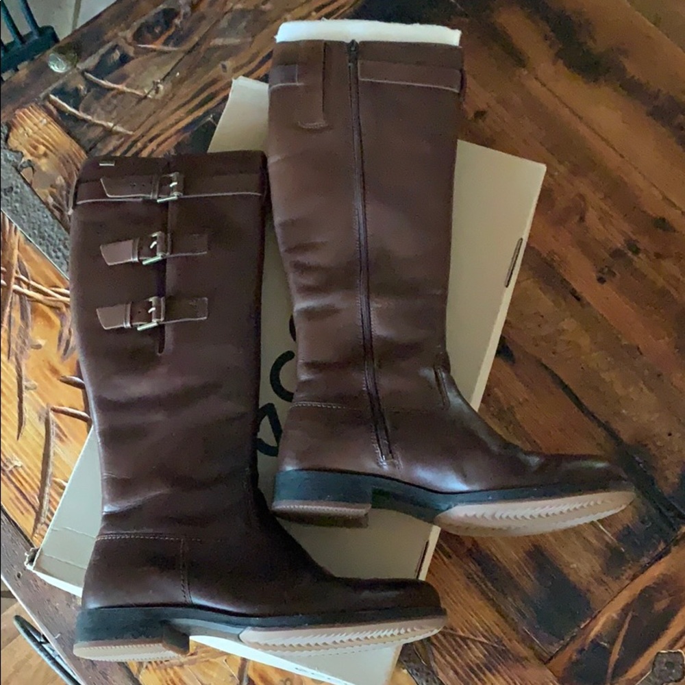 Ecco brown leather boot size 10-10 1/2